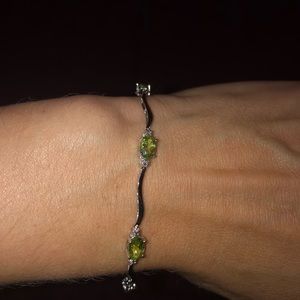 Silver peridot bracelet